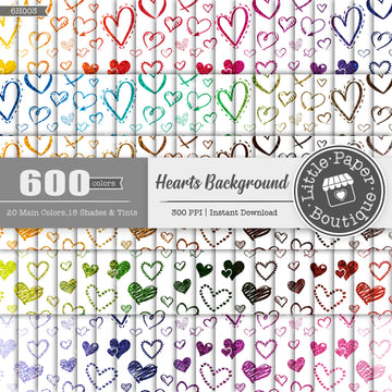 Hearts Background Rainbow Glitter 600 Seamless Digital Paper LPB6H003