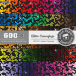 Camouflage Background Rainbow Glitter 600 Seamless Digital Paper LPB6H106