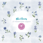 Blue Flowers Digital Clipart CA009