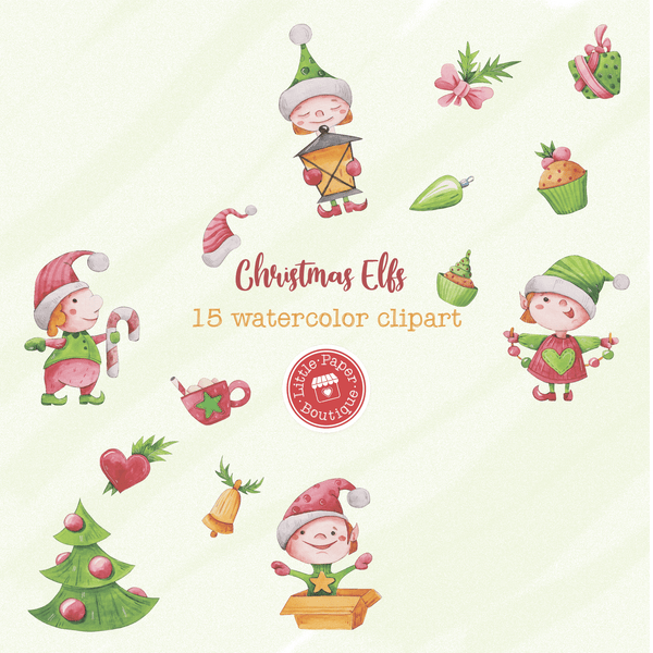 Christmas Elfs Digital Clipart CA016
