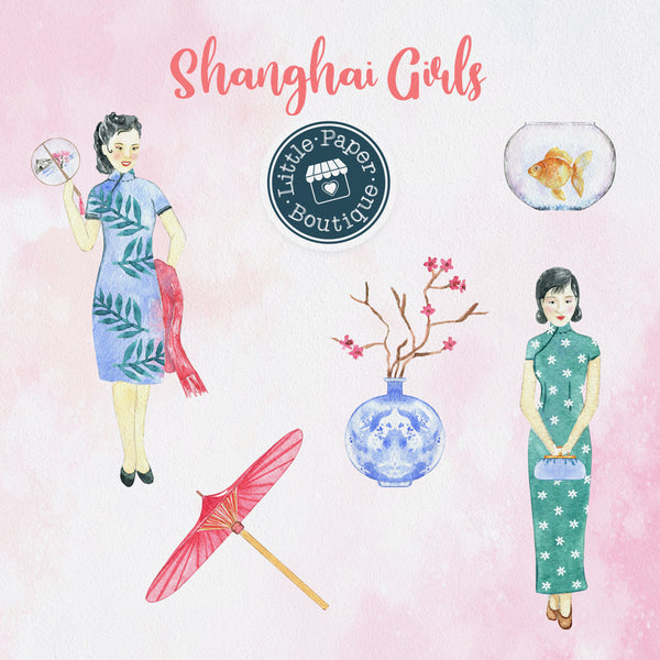 Shanghai Girls Digital Clipart CA108