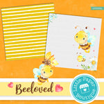 Bee-loved Watercolor Digital Paper LPB003A
