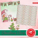 Christmas Elves Watercolor Digital Paper LPB3024A