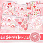 Gnomies Love Watercolor Ephemera Tags Digital Paper LPB3046C