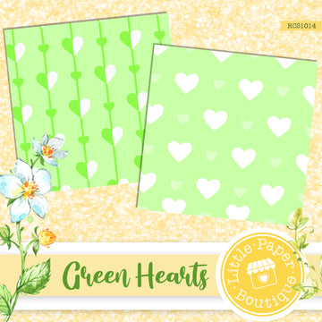 Green Hearts Digital Paper RCS1014B
