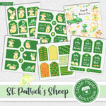 St Patrick's Day Sheep Watercolor Ephemera Tags Digital Paper LPB024C