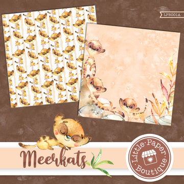 African Meerkat Watercolor Digital Paper LPB001A