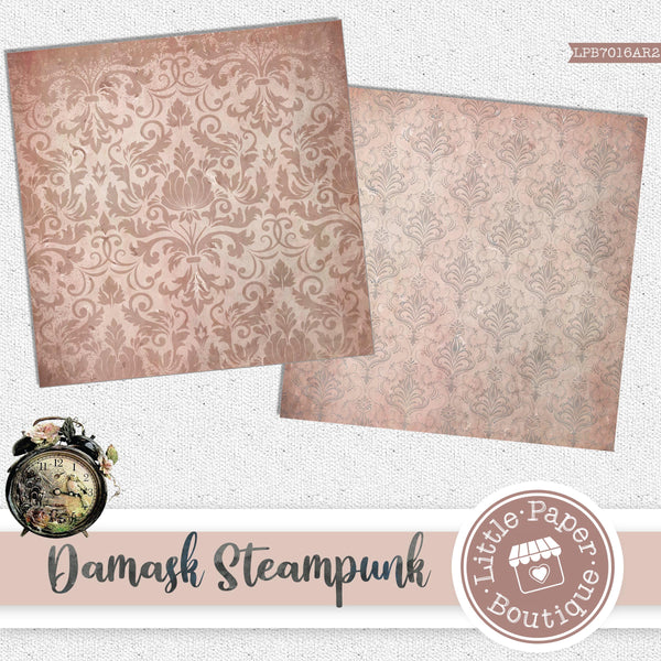 Damask Steampunk Wheat Digital Paper LPB7016AR2