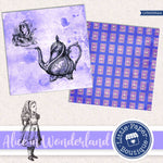 Alice in Wonderland (Indigo) Digital Paper LPB9006A4