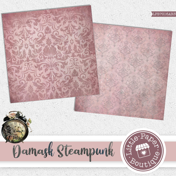 Damask Steampunk Rosewood Digital Paper LPB7016AR3