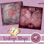 Vintage Grunge Maps Digital Paper PS052A2