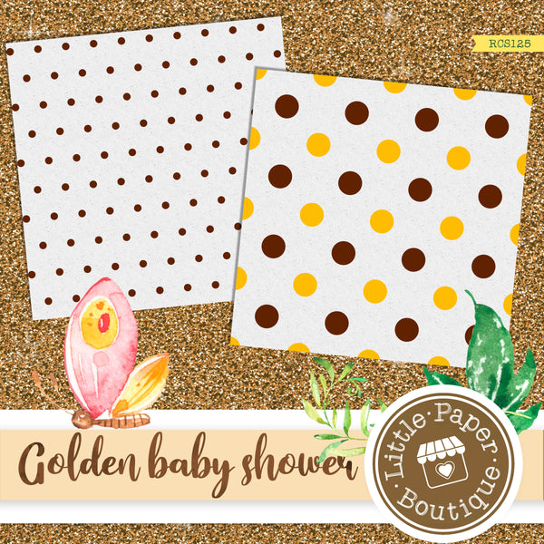 Golden Baby Shower Digital Paper RCS125B