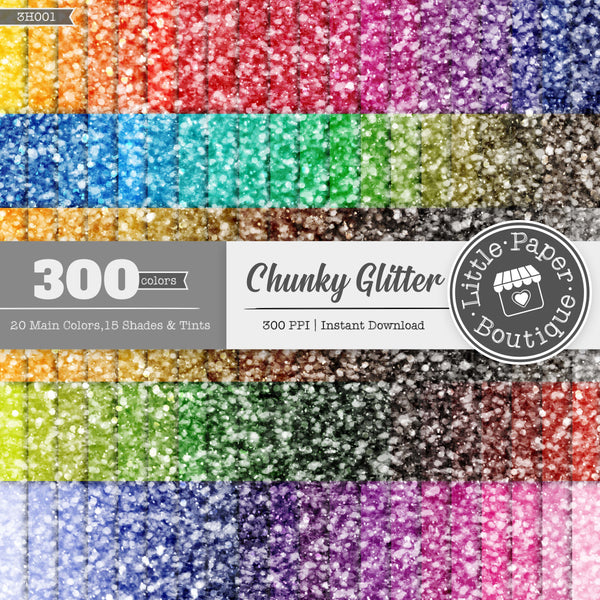 Rainbow Chunky Glitter Digital Paper 3H001