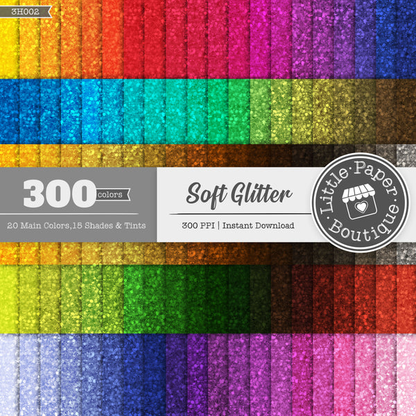 Rainbow Soft Glitter Digital Paper 3H002