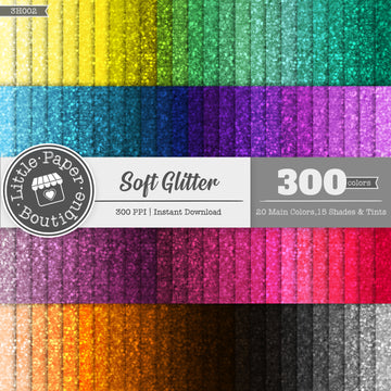 Rainbow Soft Glitter Digital Paper 3H002