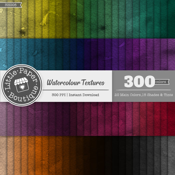 Rainbow Watercolor Textures Digital Paper 3H005