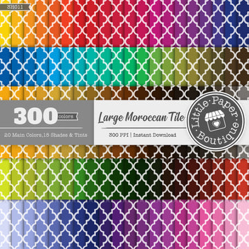 Rainbow Large Moroccan Tile Digital Paper 3H011