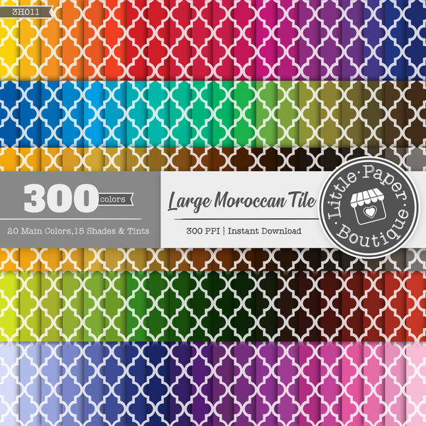 Rainbow Large Moroccan Tile Digital Paper 3H011