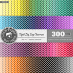 Rainbow Tight Zig Zag Chevron Overlay Digital Paper 3H015