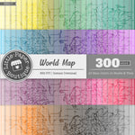 Rainbow World Map Digital Paper 3H017