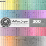 Rainbow Antique Ledger White Digital Paper 3H019
