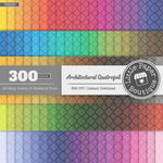 Rainbow Architectural Quatrefoil White Digital Paper 3H025