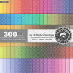 Rainbow Tiny Architectural Quatrefoil White Digital Paper 3H026