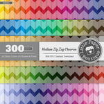 Rainbow Medium Zig Zag Chevron White Digital Paper 3H031