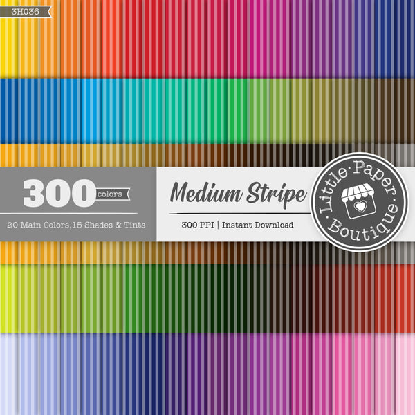 Rainbow Medium Stripe Overlay Digital Paper 3H036