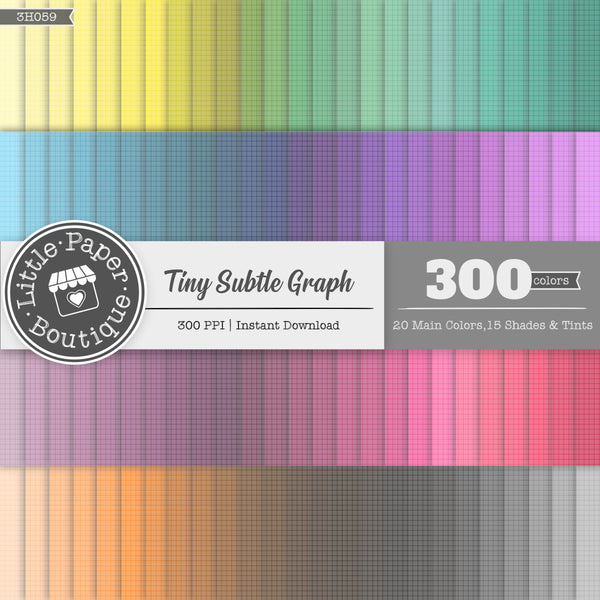 Rainbow Tiny Subtle White Graph Digital Paper 3H059