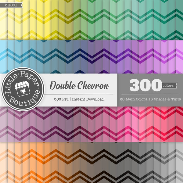 Rainbow Double Chevron Overlay Digital Paper 3H061