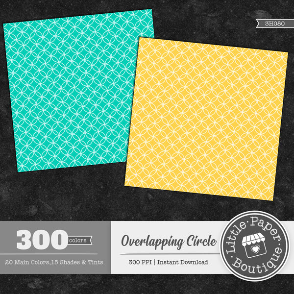Rainbow Overlapping Circle Solid Overlay Digital Paper 3H080
