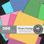 Rainbow Checker Overlay Digital Paper 3H085
