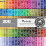 Rainbow Mustache White Overlay Digital Paper 3H088