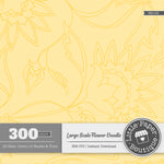 Rainbow Large Scale Flower Doodle Digital Paper 3H100