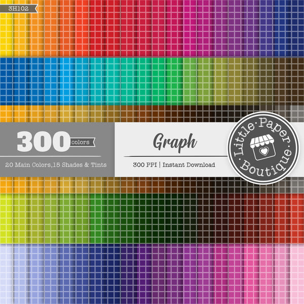Rainbow Solid Graph Digital Paper 3H102