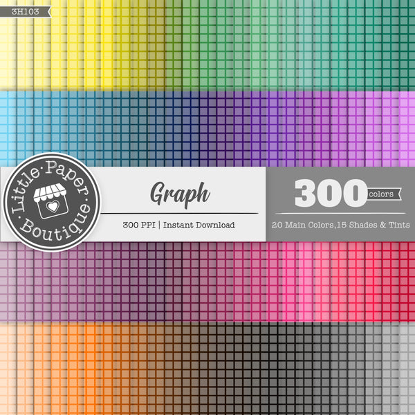 Rainbow Outline Graph Digital Paper 3H103