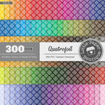 Rainbow Quatrefoil Outline Overlay Digital Paper 3H112