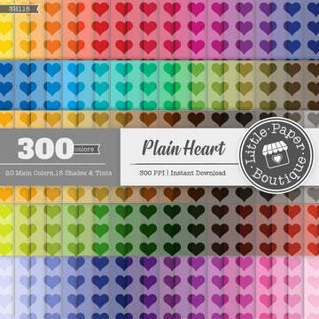 Rainbow Plain Heart Digital Paper 3H115