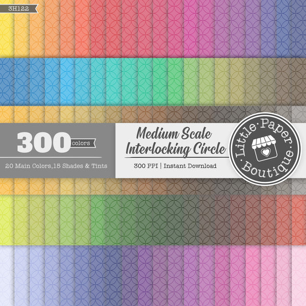 Rainbow Medium Scale Interlocking Circle Digital Paper 3H122