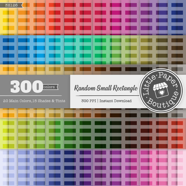 Rainbow Random Small Rectangle Digital Paper 3H126