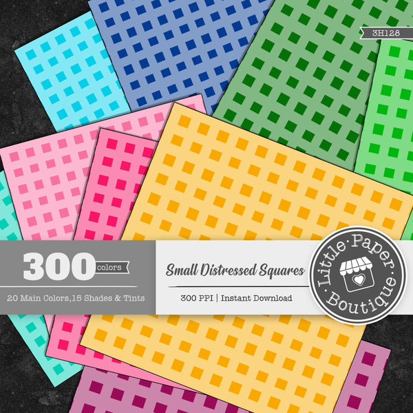 Rainbow Small Distressed Squares Digital Paper 3H128