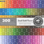Rainbow Small Batik Flower Digital Paper 3H133