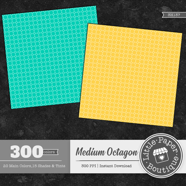 Rainbow Medium Solid Octagon Digital Paper 3H137