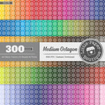 Rainbow Medium Octagon Outline Digital Paper 3H138