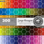 Rainbow Large Solid Hexagon Digital Paper 3H143