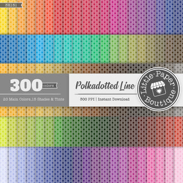 Rainbow White Polka Dotted Line Digital Paper 3H151