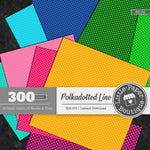 Rainbow White Solid Polka Dotted Line Digital Paper 3H152