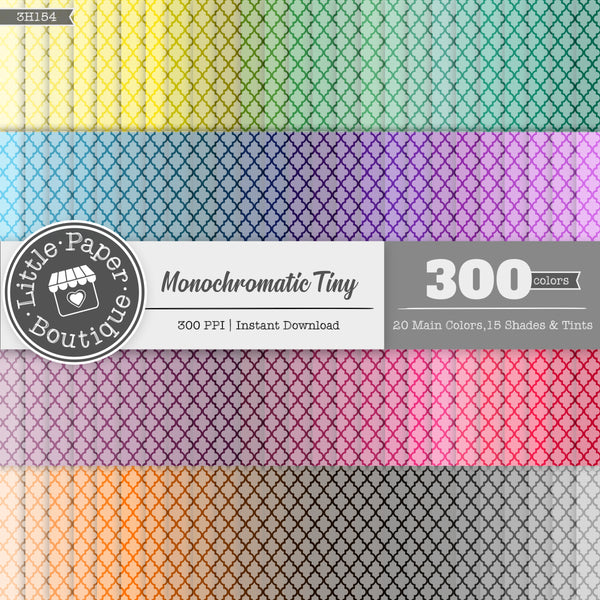 Rainbow Monochromatic Tiny Moroccan Tile Digital Paper 3H154