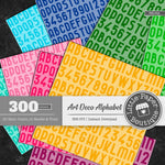 Rainbow Art Deco Alphabet Digital Paper 3H162